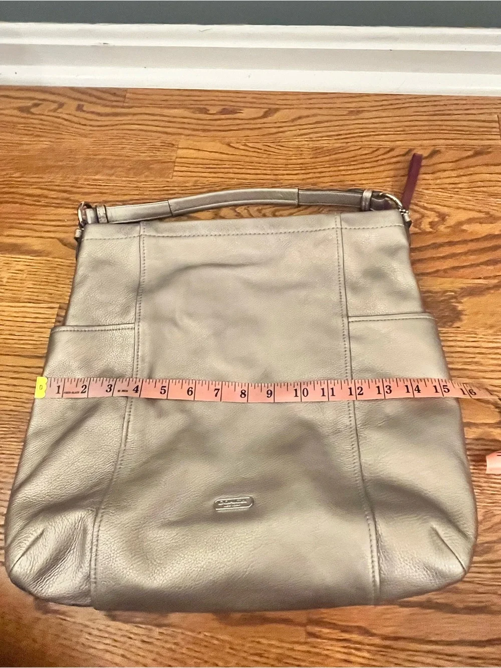 Coach Leather Hobo Bag Silver F1473-F31323